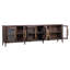 Basel Reclaimed Pine And Glass Door Sideboard With Bar Pull Hardware
