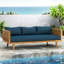 Lit de jour 3 places avec structure en bois - poids du colis de 92,88 lb x 34,5 po Largeur et coussins hydrofuges
