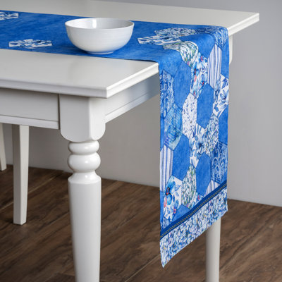 Maison d'Hermine Summer Blues 100% Cotton Table Runner - Single Layer - 14.5" x 108"