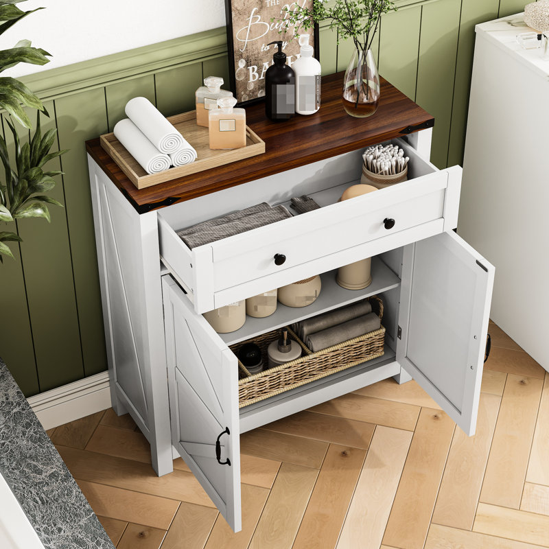 Armoire de vestibule moderne et panneau de particules avec comptoir en noyer et tablette de cuisine spacieuse