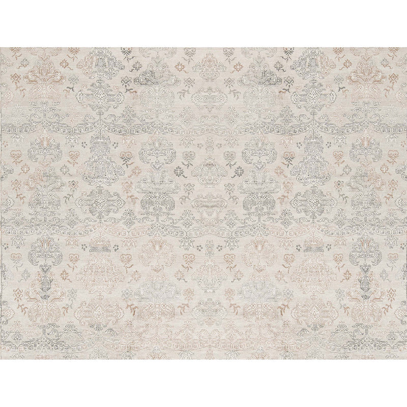 Windsom Oriental Area Rug in Beige, Rectangle 6' x 9'