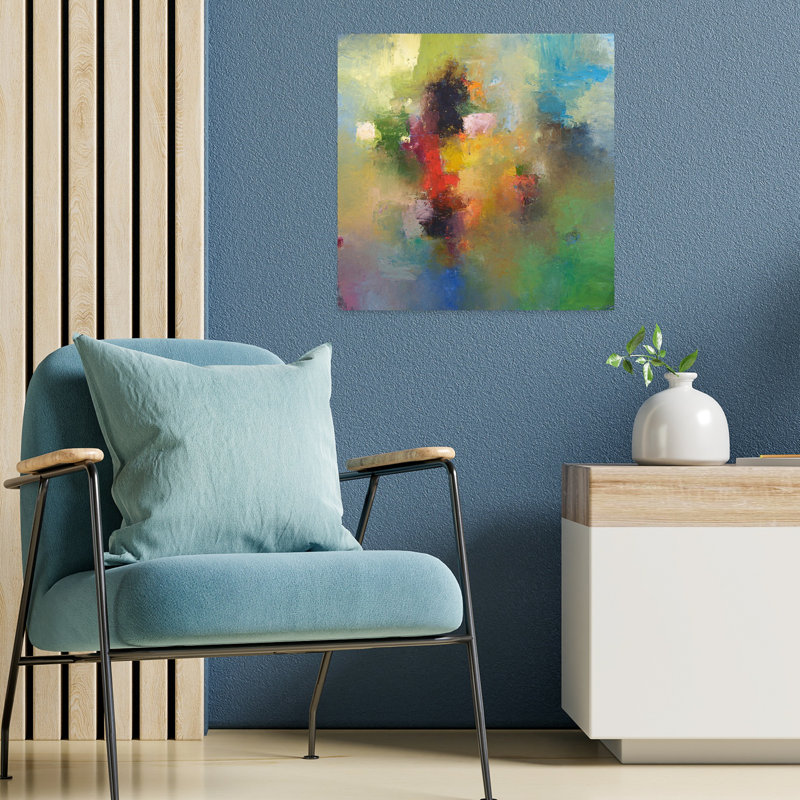 Montego Bay, art abstrait contemporain, H 18 po x l 18 po