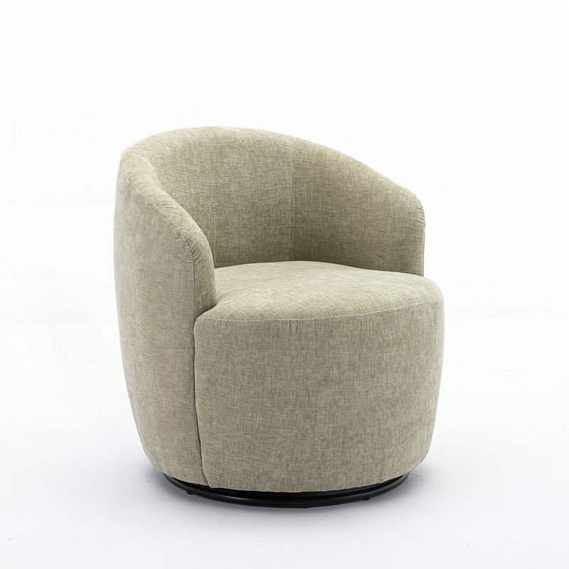 Genece Upholstered Swivel Accent Chair, Light Green Chenille