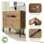 Meuble-lavabo sur pied simple en céramique avec plateau en céramique 30,07 po Orentha-1472569615