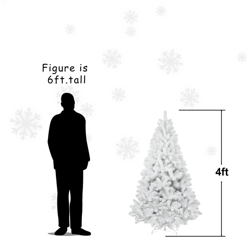 Arbre de Noël blanc de 5 pi avec fil mémoire, arbre en PVC artificiel à charnière à 498 pointes, arbre de Noël de Noël facile à assembler pour la décoration intérieure (ornements non inclus)