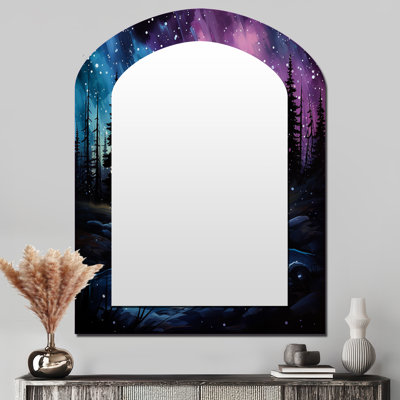 Aurora Borealis Dancing Lights VI - grand miroir mural de forme unique Aurora Borealis