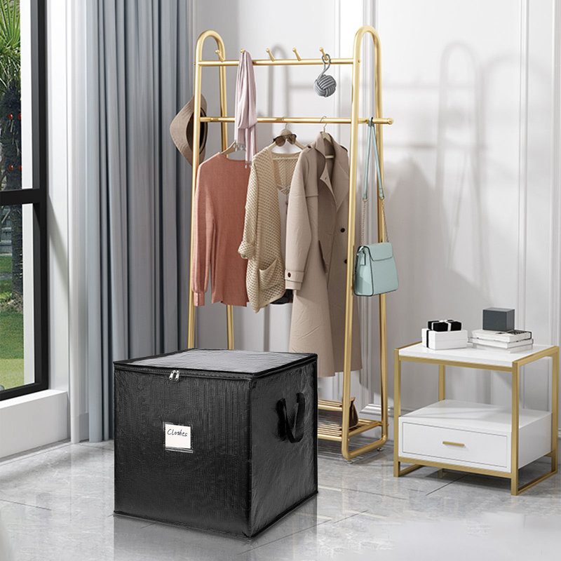  Storage Bins with Lids & Reinforced Handles, Clothes Storage Bags Packing Moving Boxes, Storage Basket Containers for Blanket, Comforter, Pillow, Bedding