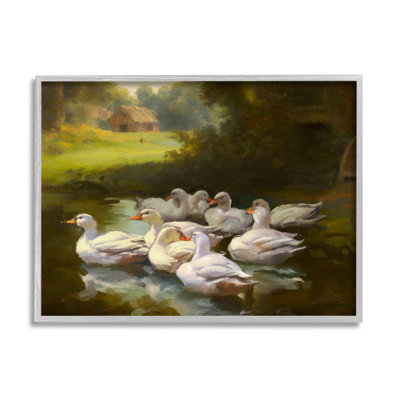 Az-069 - «Country Ducks in Pond on Canvas» par Ziwei Li
