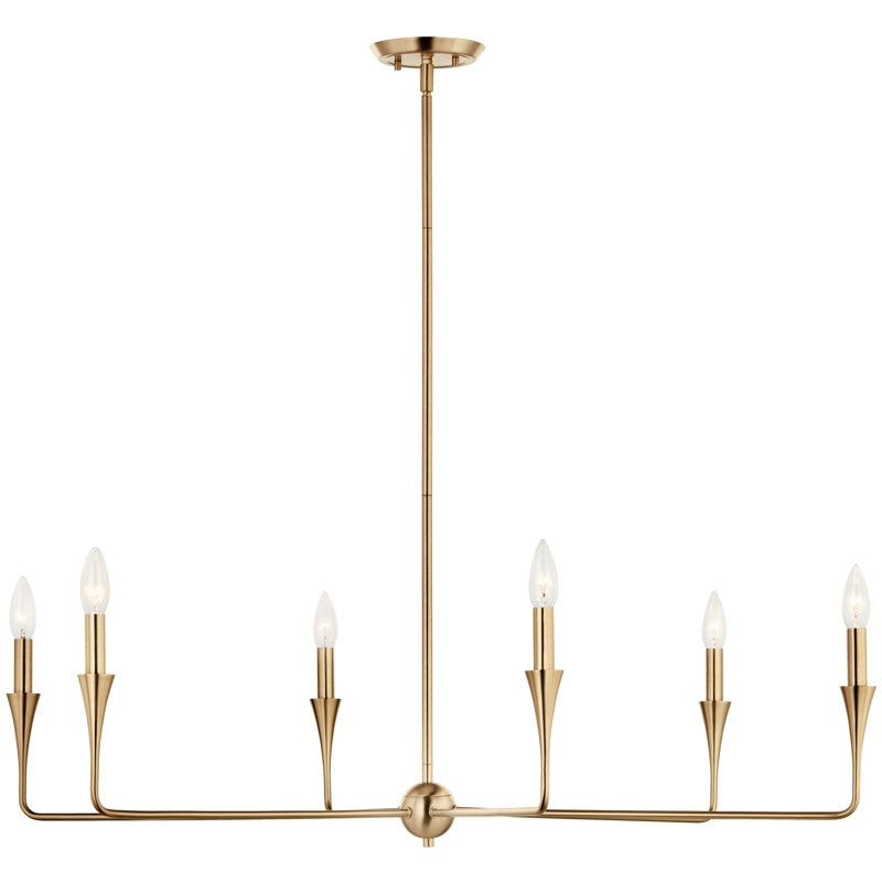  Lustre en acier à intensité variable, Bronze, H 19,25 po x l 40,25 po x P 40,25 po, 6