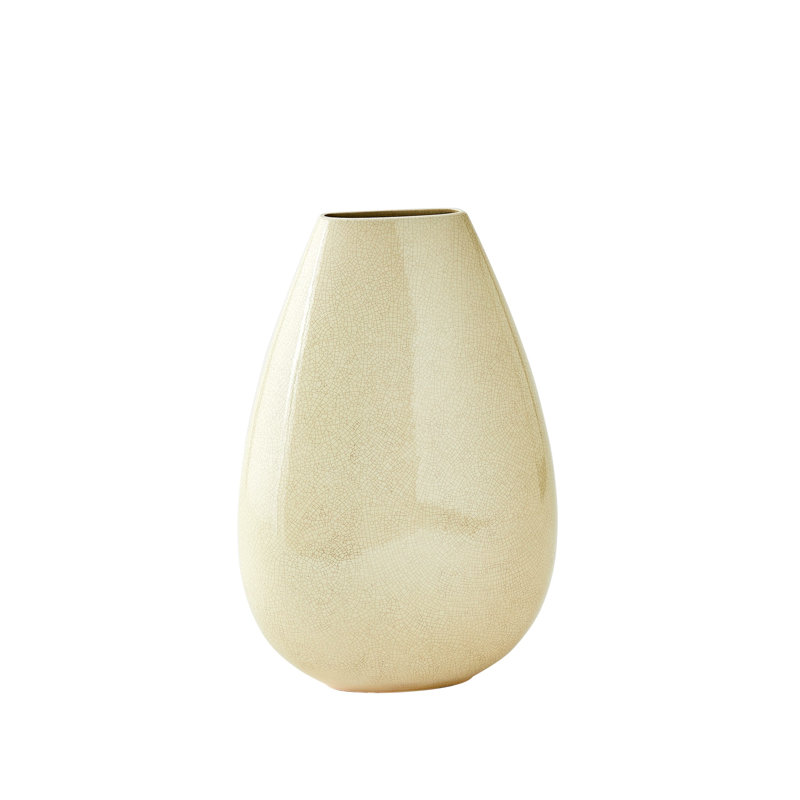 Giant Teardrop Vase-Butter Crackle-Sm, 16.5" H x 11.5" W x 4" D