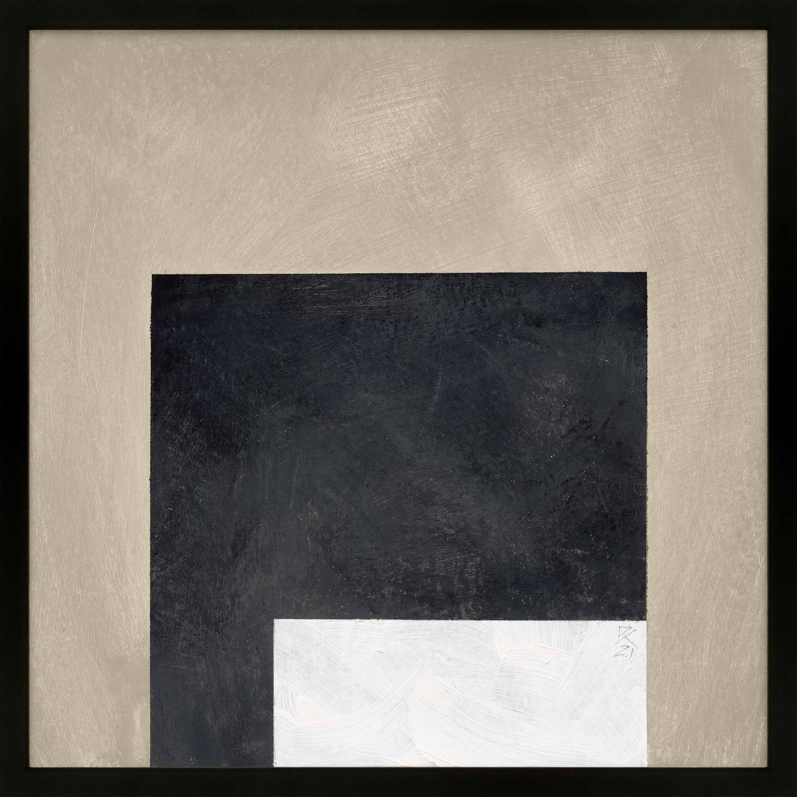 Infinite Black Print by Robert Kamnatnik, 36" H x 36" W x 1.25" D, Black Framed Paper