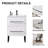  24" Modern White Free-Standing Single Bathroom Vanity Set With Ceramic Top