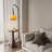 Nut-brown Solid Wood+Glass+Metals Free form Floor Lamps