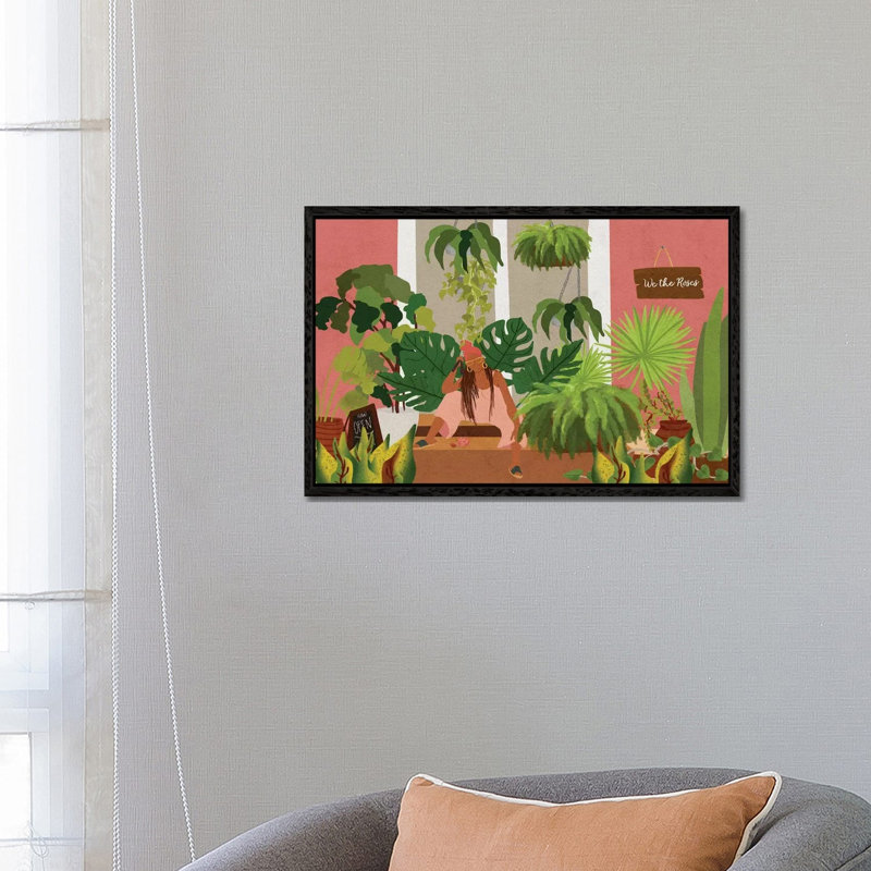 Plant Mom by Reyna Noriega - Print on Canvas, Black Framed, 66.04 cm H x 45.72 cm W