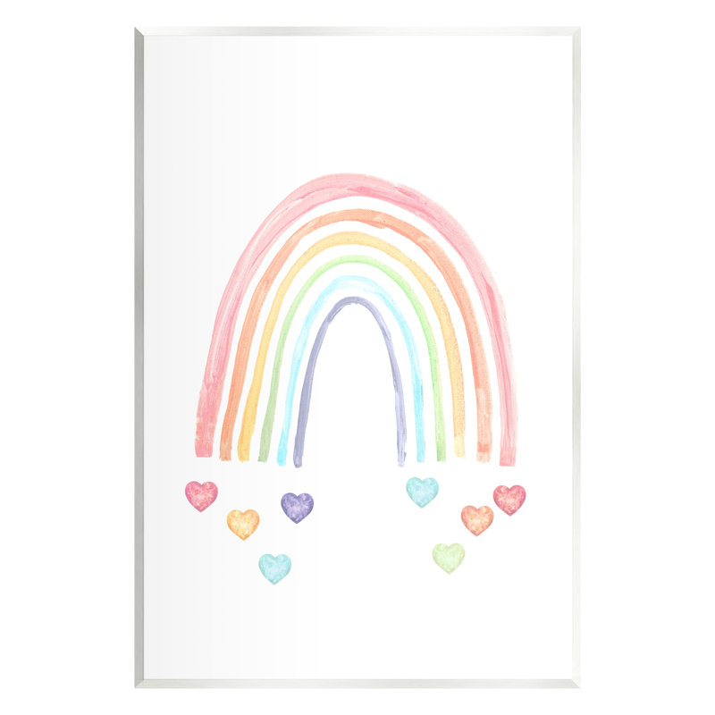 «Rainbow with Falling Hearts» par Lil 'Rue, H 19 po x l 13 po x P 0,5 po