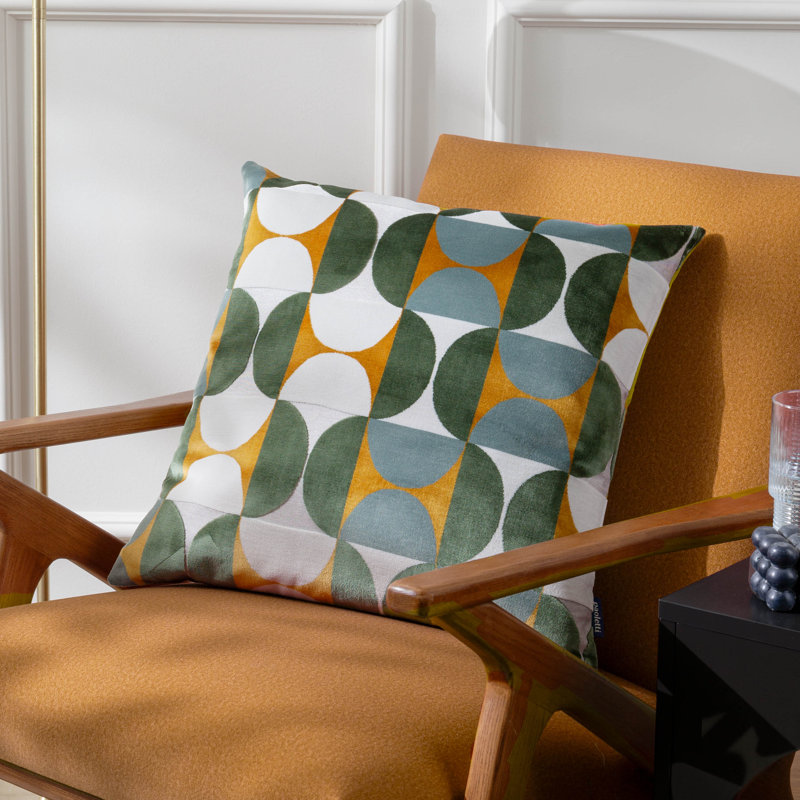 Bardot Geometric Square Throw Cushion, Gold/Black