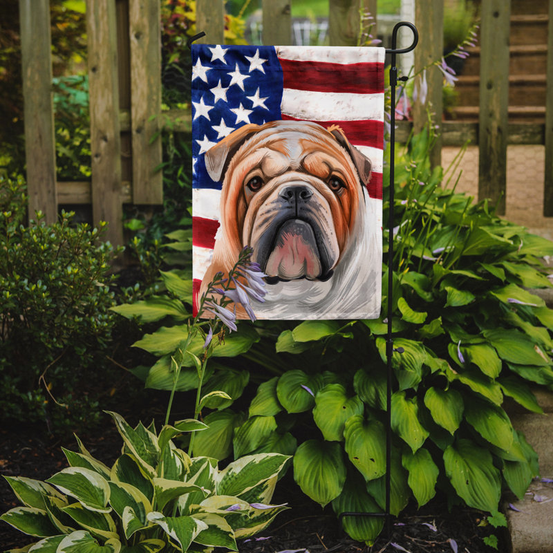 Polyester à 2 côtés 15 x 11 po drapeau de jardin, Bull-terrier