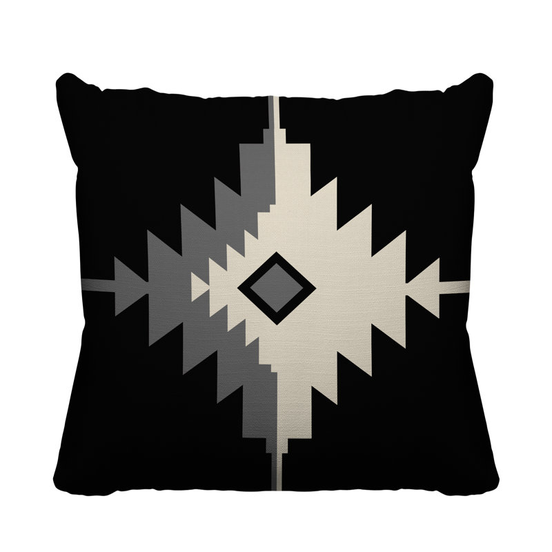Coussin décoratif intérieur / extérieur Askii Southwestern, L 19 po x H 19 po, gris