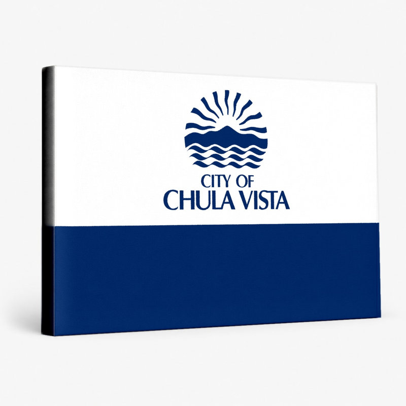«Chula Vista City Flag», art mural sur toile de la Californie, 11" H x 14" W