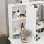 Meuble-lavabo blanc l 43,3 po avec miroir lumineux, 9 tiroirs, port USB et miroirs latéraux réglables