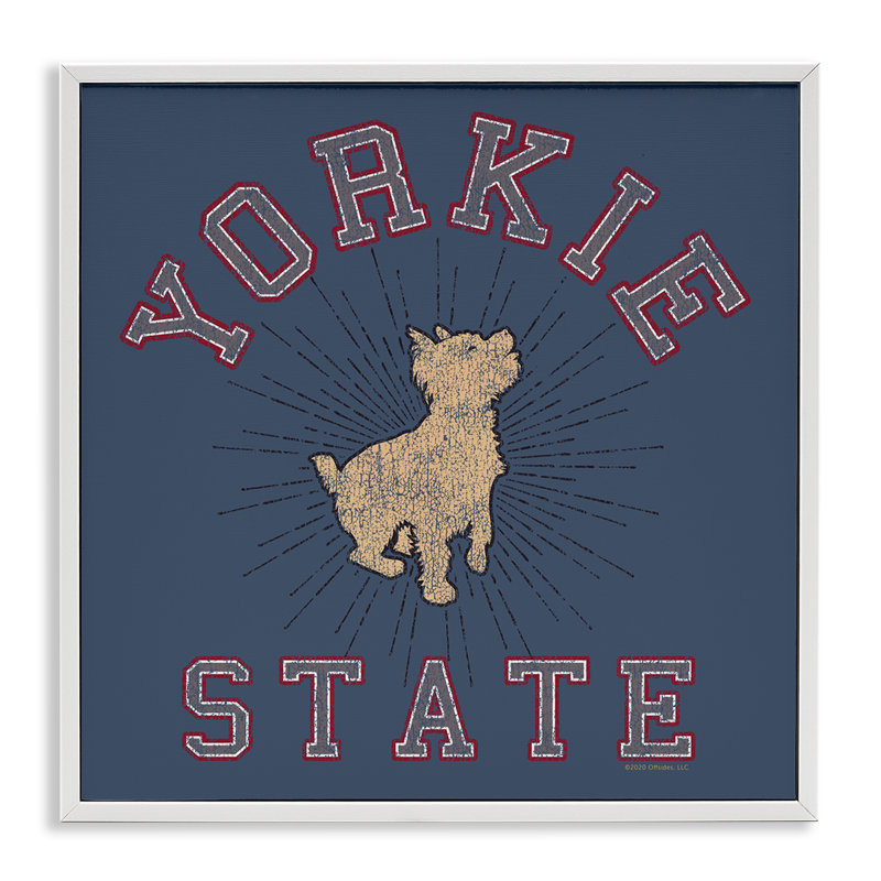 Art de la giclée de l'Université Yorkie par Spirit Animals / Life Is High, Estampe numérique encadrée blanc bord de mer