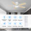Ventilateur de plafond encastré blanc d'intérieur 42 pouces à 5 pales avec lumières à DEL RVB et télécommande / à intensité variable, 6 vitesses-1700693184-1700693191
