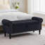 Banc de rangement pour chambre à coucher avec accoudoirs capitonnés et garniture cloutée 51 po Lunara-642507531-657033048