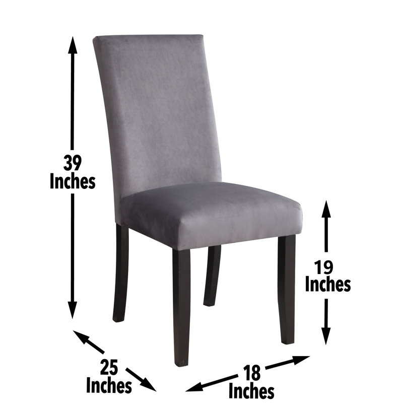Cateno Leyun Velvet Side Chair in Gray