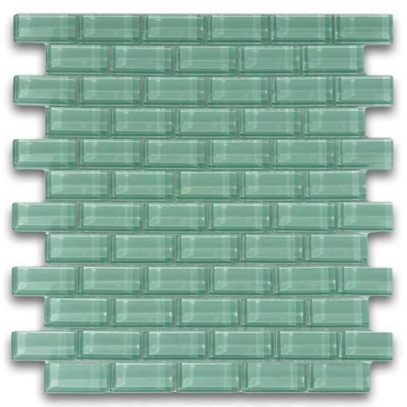 Carreau de mosaïque en verre 1 "x 2" californien vert sauge pour murs de douche à dosseret imperméable - 1 pied carré