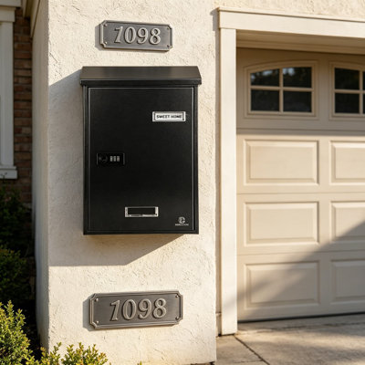 Wall Mounted Mailbox With Combination Lock, Weatherproof Outdoor Post Box With See-Through Window, High Capacity Suggestion Box For Home Business Scho