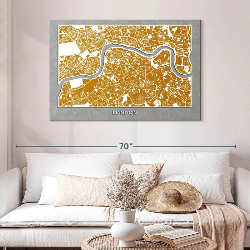 Aliaz London Map, 32" H x 48" W