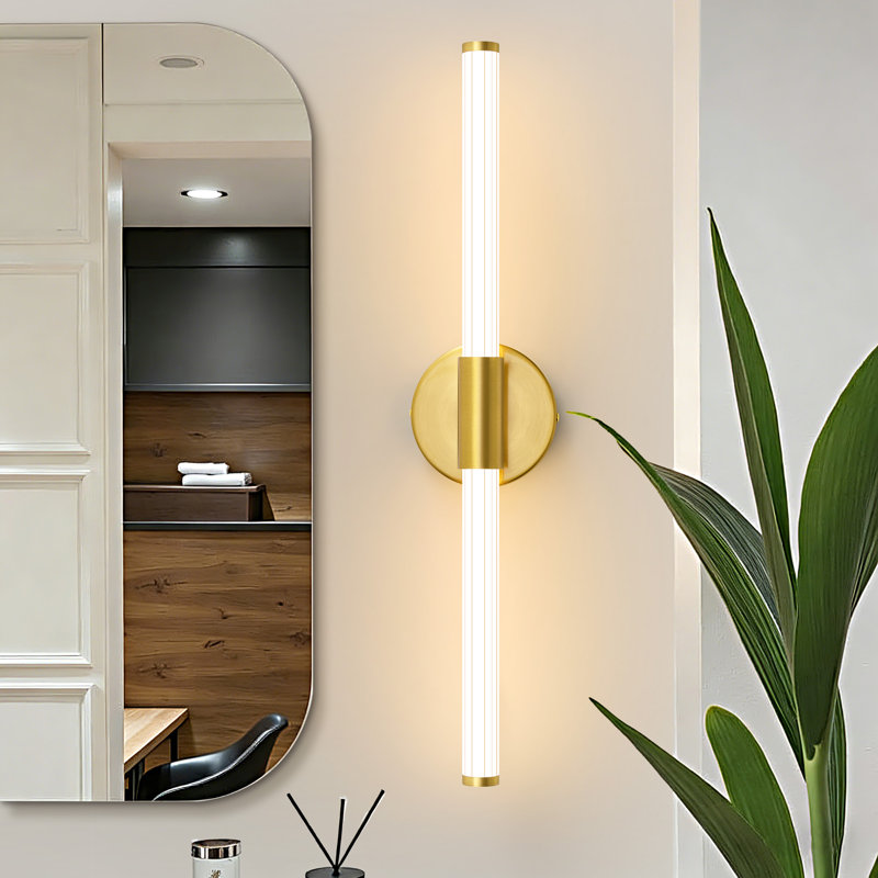 Buchan 1-Light LED Vanity Light Bathroom Light Strip Mirror Headlights Dresser Light Bar, 4.3" H x 22.44" W x 3.2" D, 3000K