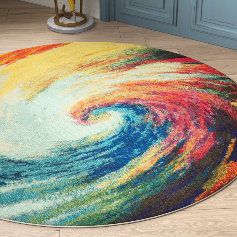 Fremantle Abstract Area Rug, Round 122cm