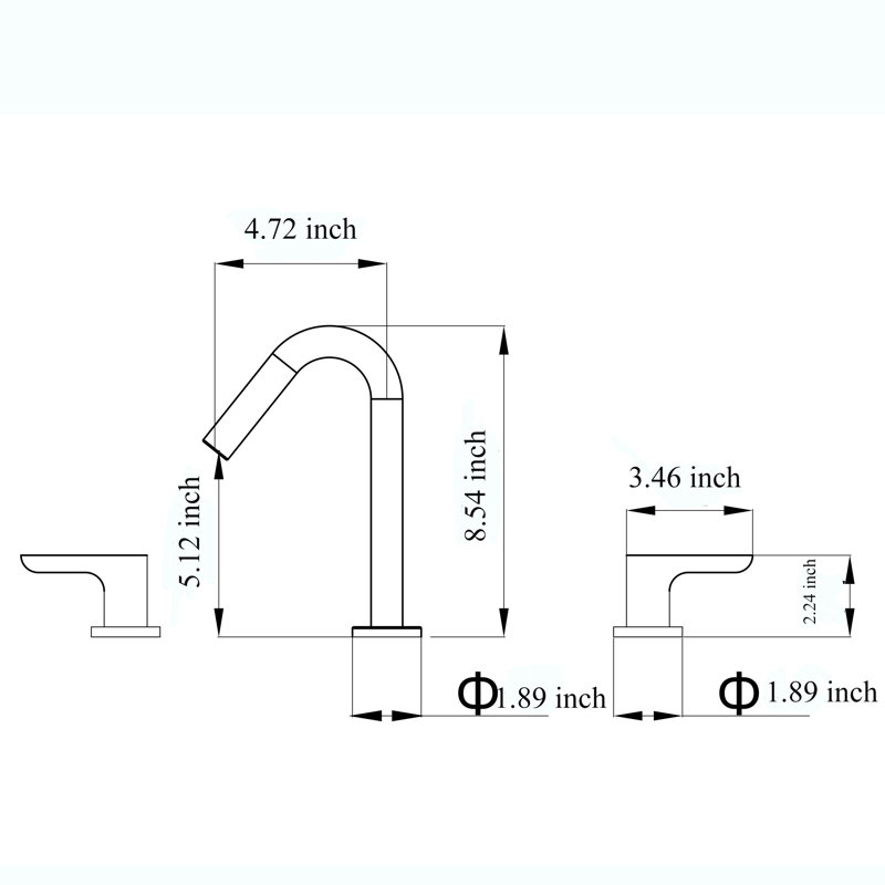 Robinet de salle de bain contemporain noir mat avec écoulement d'eau