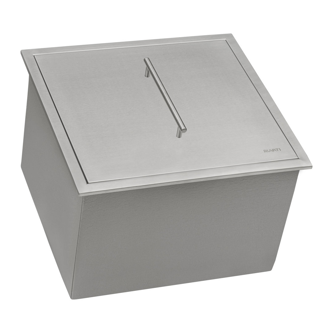 Ruvati Insulated Ice Chest Sink 21 x 20 inch Outdoor BBQ Marine Grade Topmount Stainless Steel Ruvati