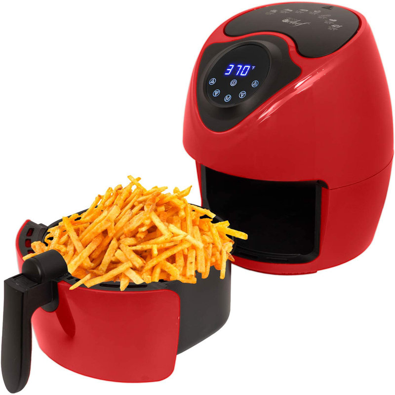 Deco Chef 3.5 Qt. Electric Oil-Free Digital Fryer, Red