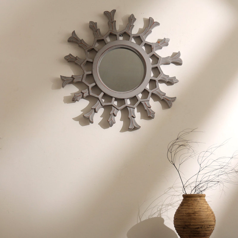 Sunburst Wall Mirror, Grey