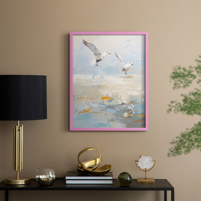 NAUTICAL Series CDXLIV, reproduction encadrée - bois massif, Rose, H 11 po x l 9 po