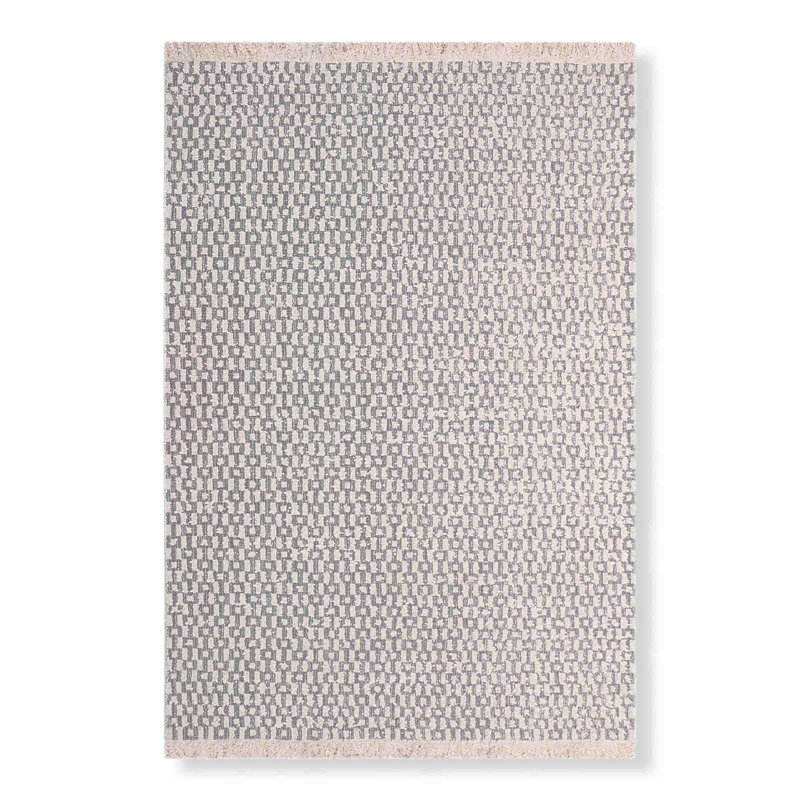 Abstract Area Rug in Black/Light Brown, Rectangle 10' x 14'