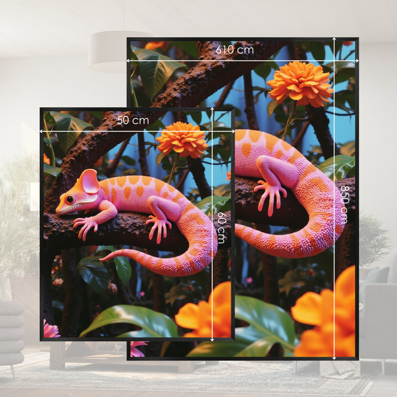 Single Picture Frame LED Illuminated Wall Art Wall Art on Glass / Aluminium, 60cm H x 50cm W