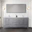 Meuble-lavabo double blanc 72 po X P 22 po D, dessus en quartz blanc et ensemble de robinet-117978670