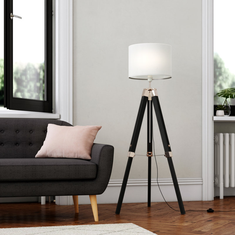 Bella Vista 127.5cm Tripod Floor Lamp, Black