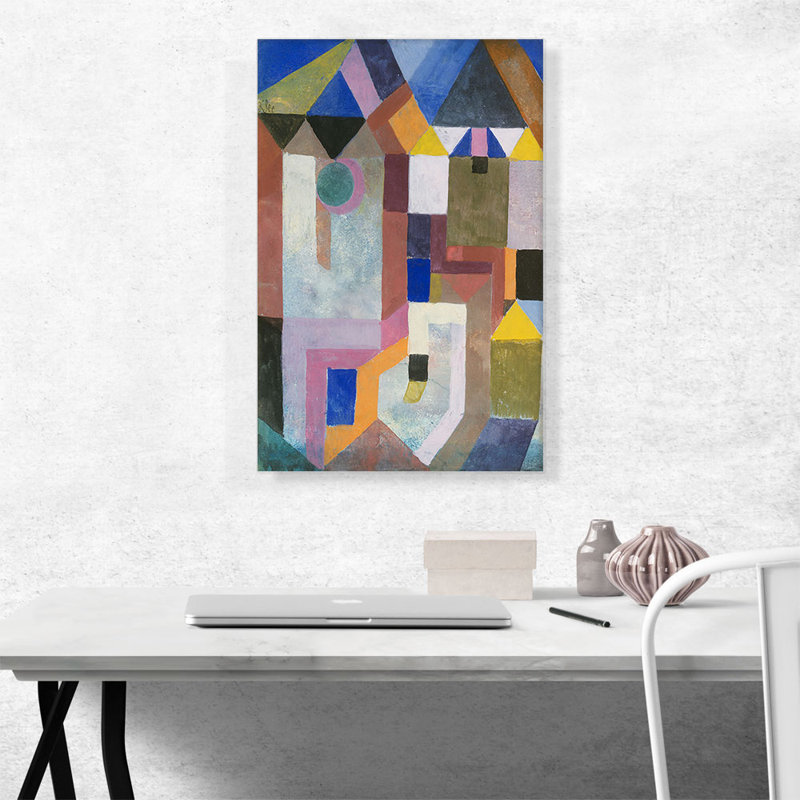 «Colorful Architecture 1917» par Paul Klee, reproduction d'art sur toile tendue, H 26 po x l 18 po x 1,5 po