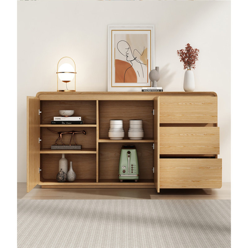 Modern Simple Solid Wood Sideboard, Burlywood, 31.49" H x 47.24" W x 15.75" D
