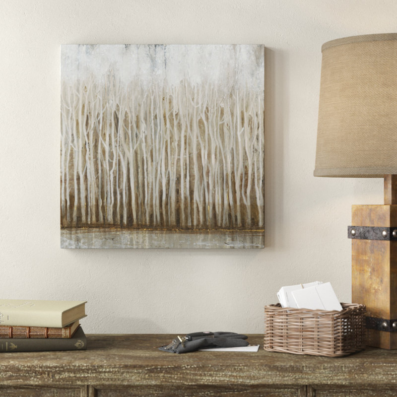 «Whispering Trees I», peinture sur toile, H 30 po x l 30 po, Toile tendue