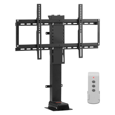Meuble télé motorisé avec télécommande et support électrique pour téléviseur de 32 à 65 pouces, fixation au sol en acier au carbone robuste