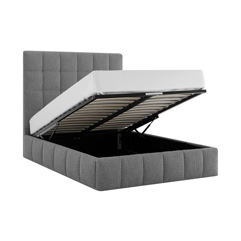Upholstered Ottoman Storage Bed, Grey, Double (4'6)