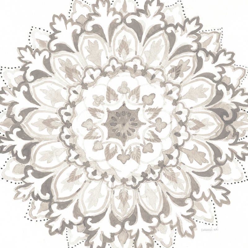 Mandala Delight II Neutral Crop by Danhui Nai - No Frame Print on Canvas, 51cm H x 51cm W x 3.8cm D