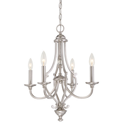 Darby Home Co Audane Brushed Nickel With Clear Chandelier