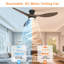 Ventilateur de plafond encastré 52 po avec lumière DEL et télécommande Jacara (ensemble de 2)-1792665220